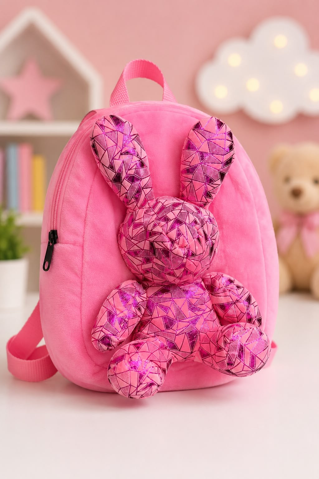 Pink Bunny Plush Backpack š°
