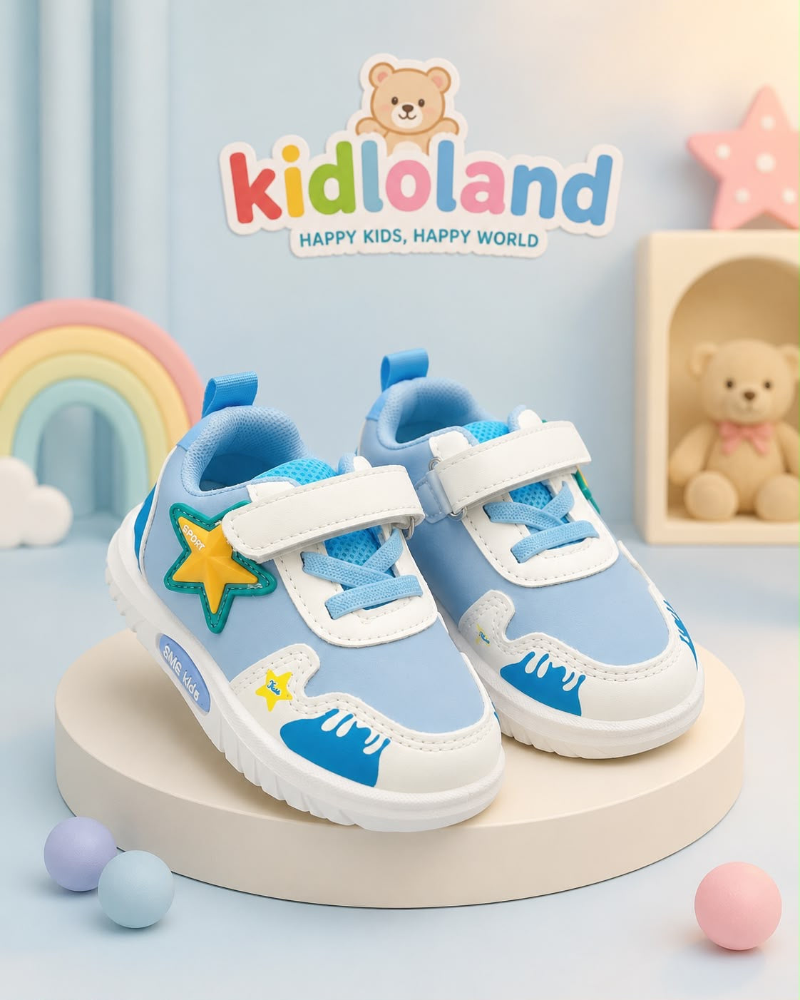 Kids Casual Star Shoes (Blue & Pink) (ja56) PSD-16