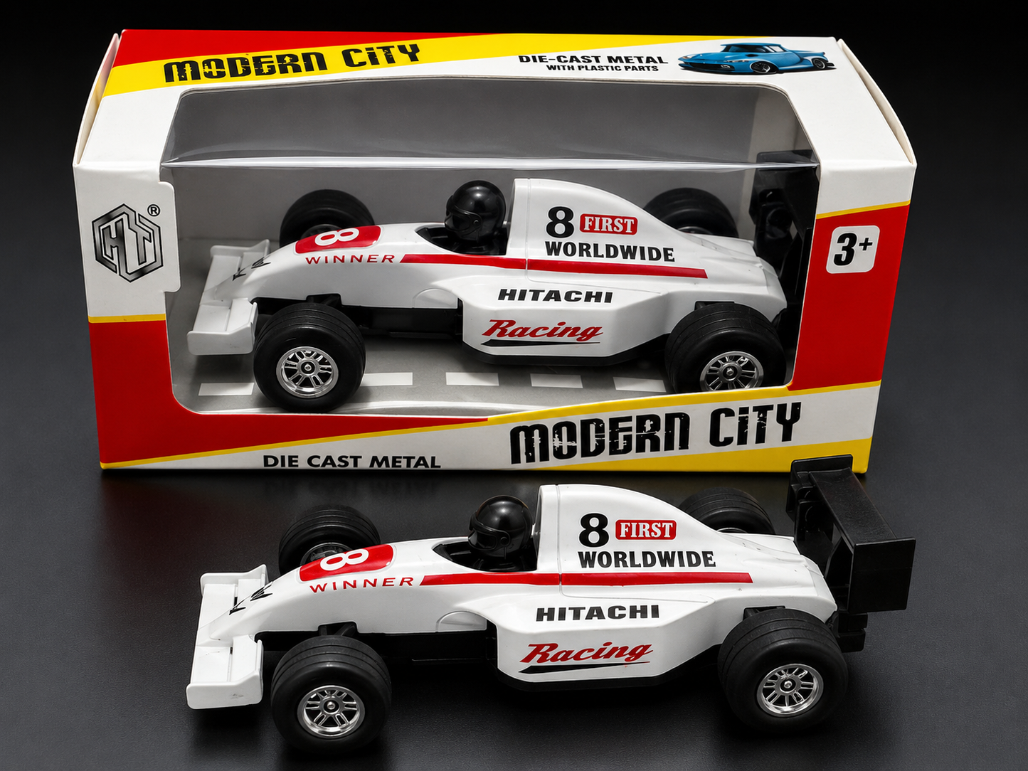 Die-Cast formula racing car white