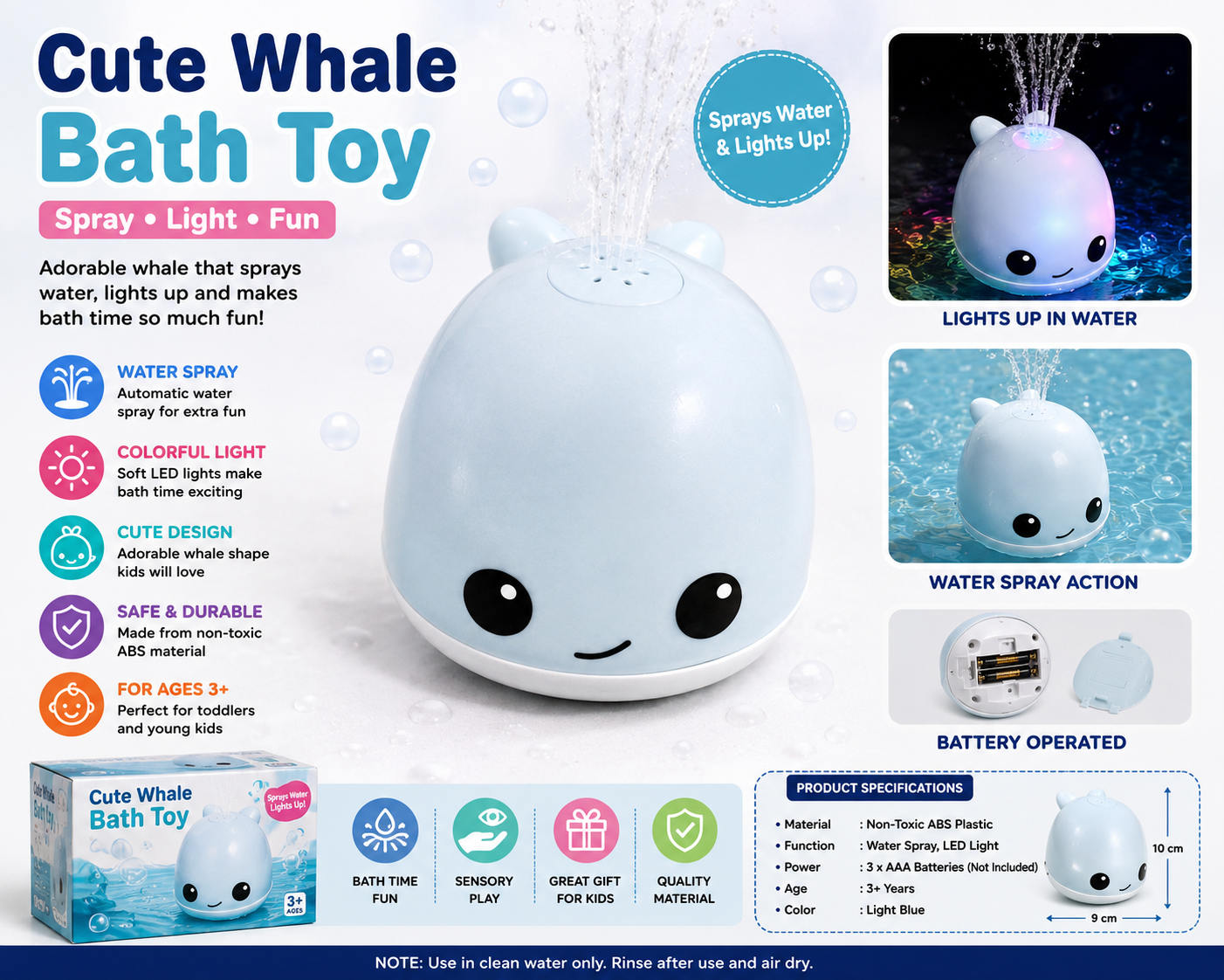 Cute Whale Bath Toy