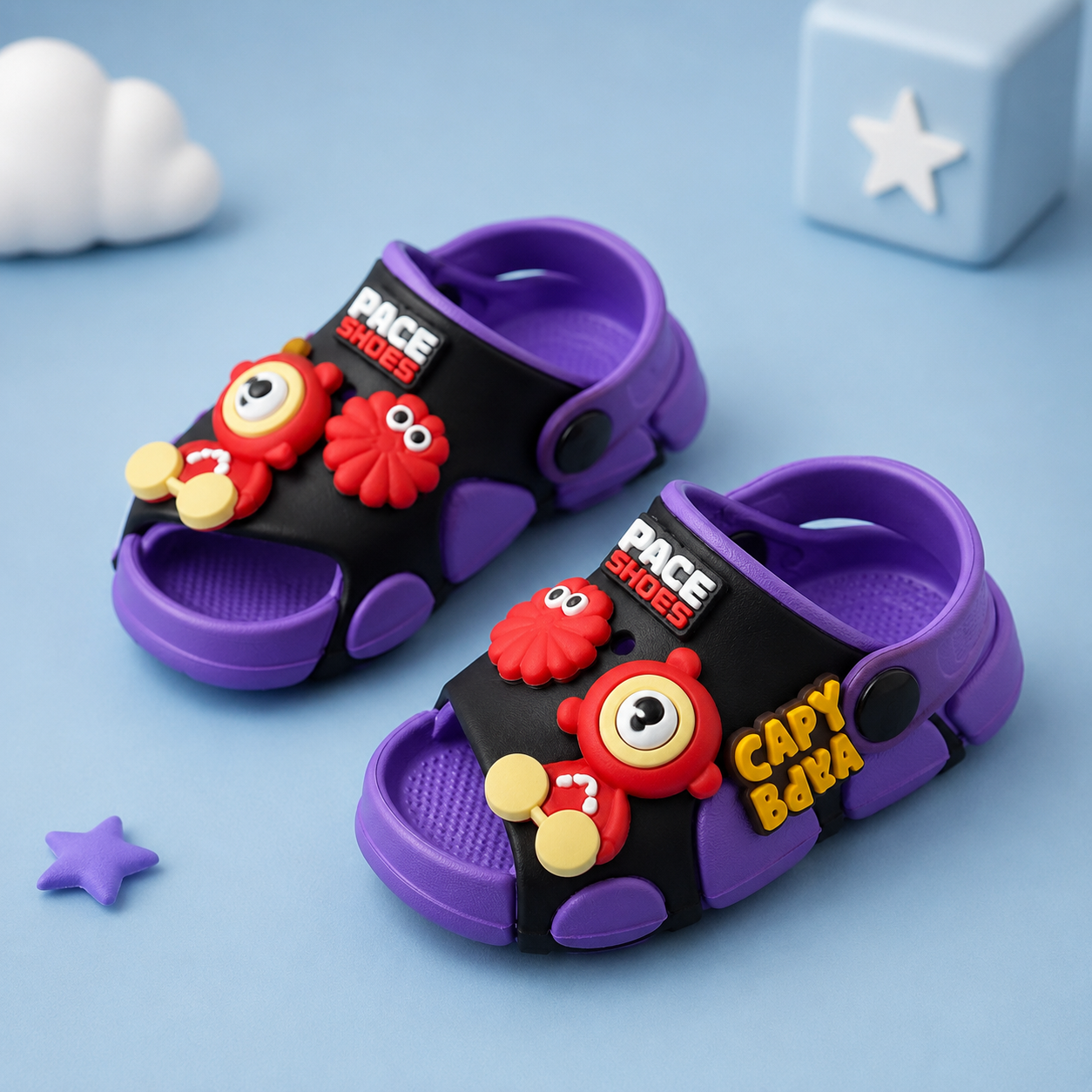 Kids Cartoon Crab Crocs
