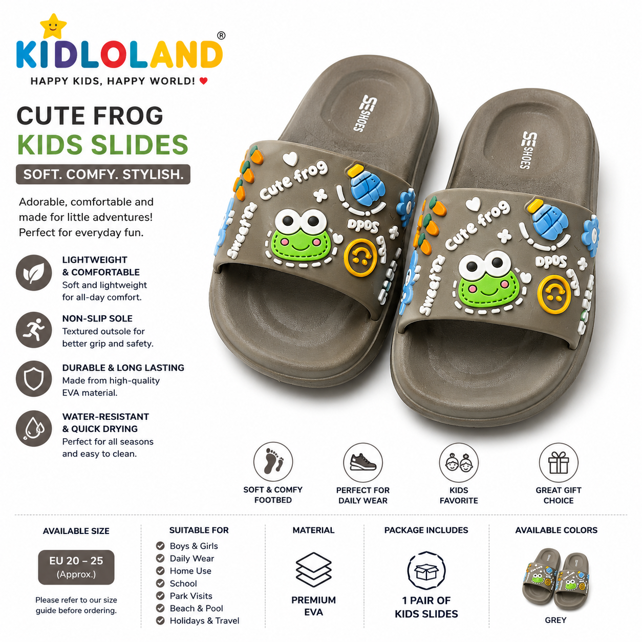 🐸 Cute Frog Kids Slippers