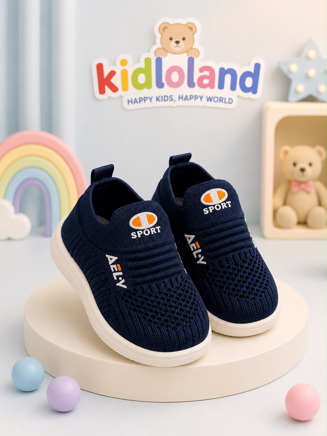 Imported Kids Breathable Slip-On Shoes (Blue & Pink) FL-611