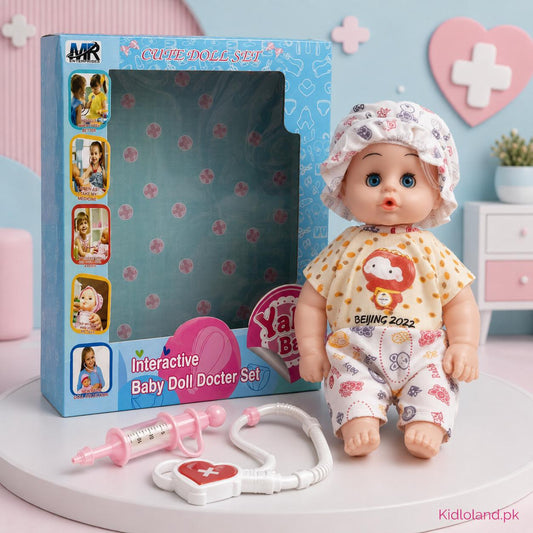 Interactive Baby Doll Doctor Set with Stethoscope & Syringe