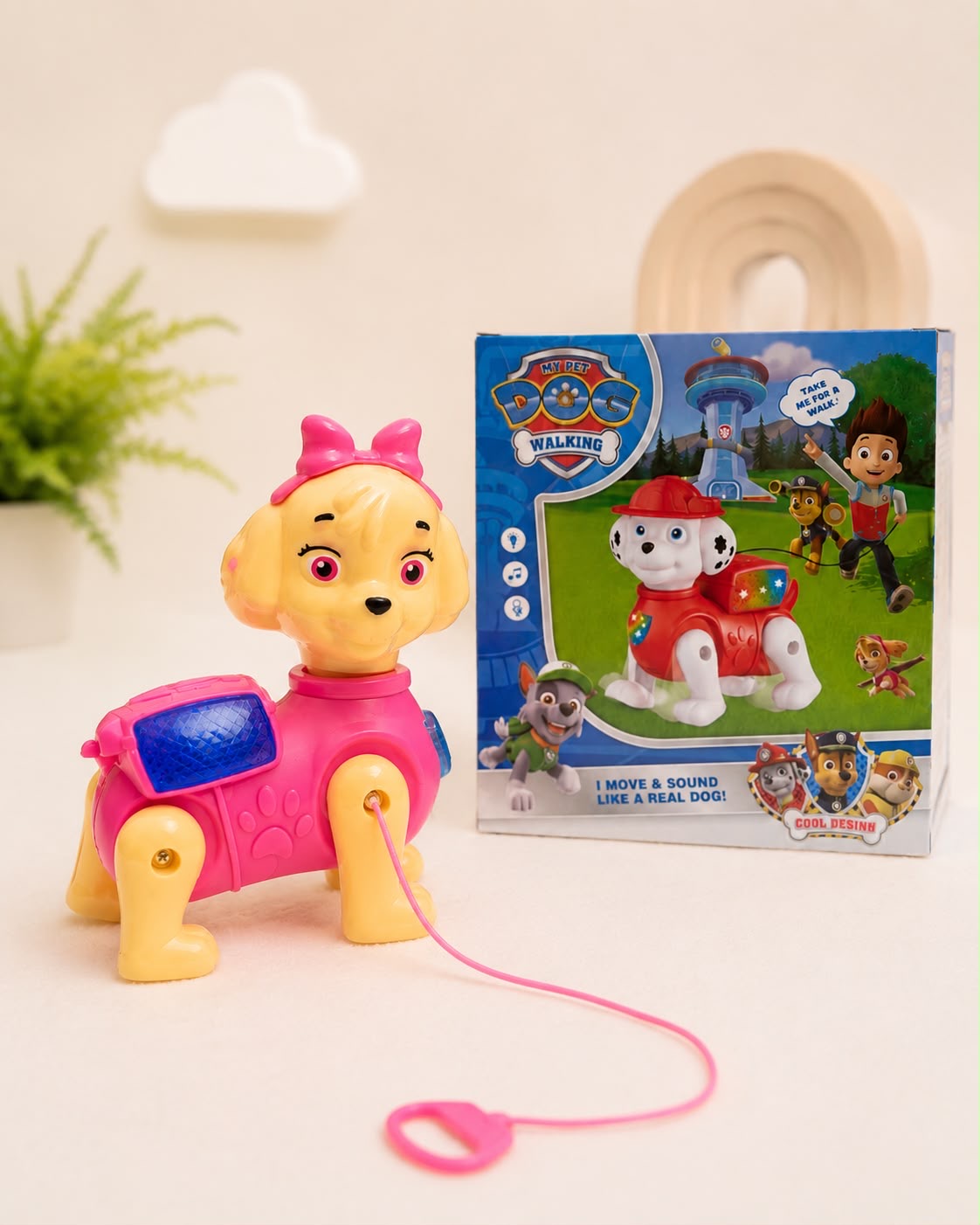 Walking Pet Pawpetrol Dog with Leash (Music & Light) 🐶🎀