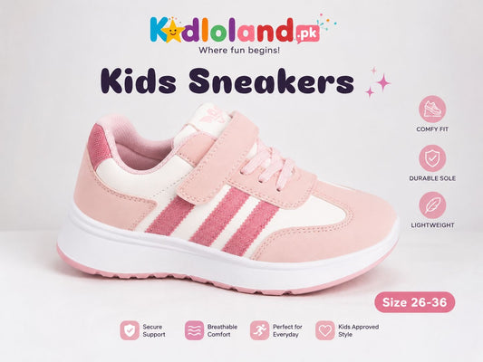 Kids’ Classic Striped Velcro Sneakers