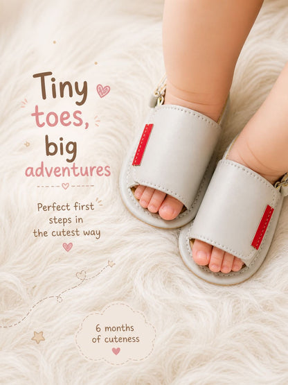 Baby Unisex Soft Sole Grey Sandals