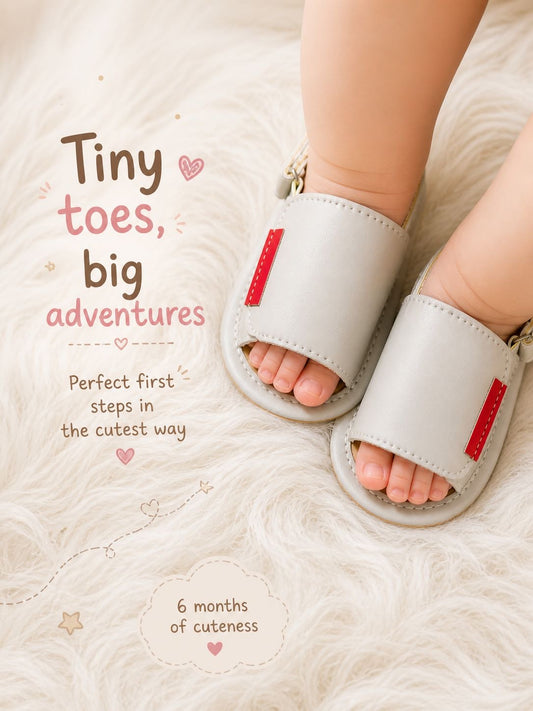 Baby Unisex Soft Sole Grey Sandals