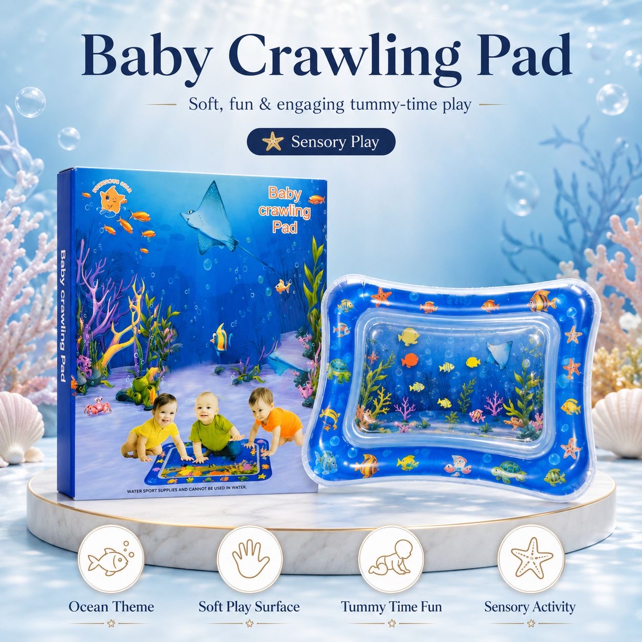 Baby Crawling Pad – Sensory Water Play Mat 👶🐠
