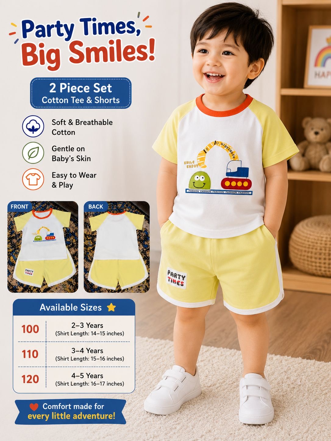Kids smile yellow 2 piece set