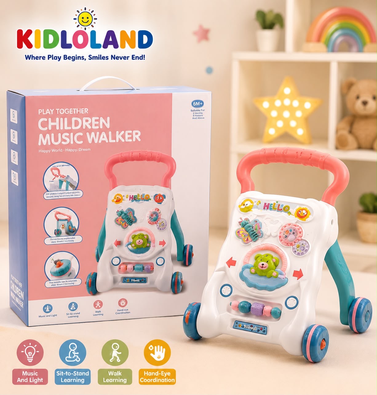 Children’s Music Walker (Sit-to-Stand Learning Walker)