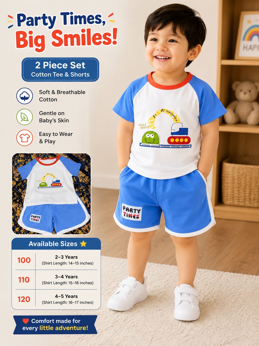 Kids smile blue 2 piece set