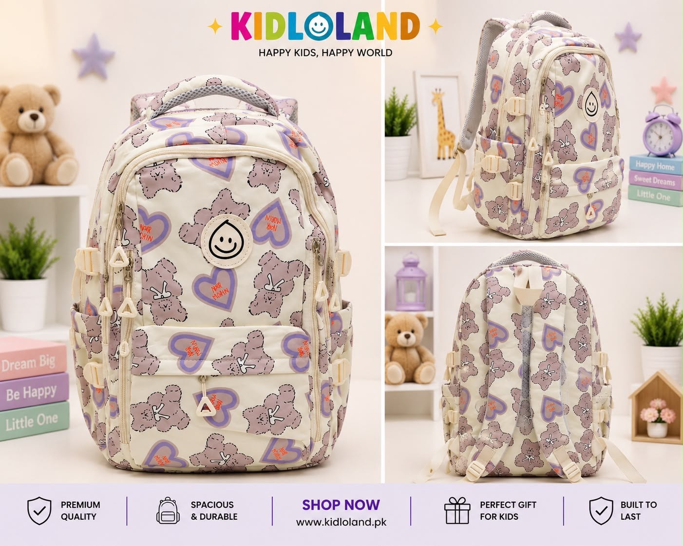 Imported 🎒 Cute Teddy Bear School Backpack (17-18")