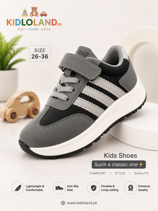 Kids’ Classic Striped Velcro Sneakers – Multiple Colours