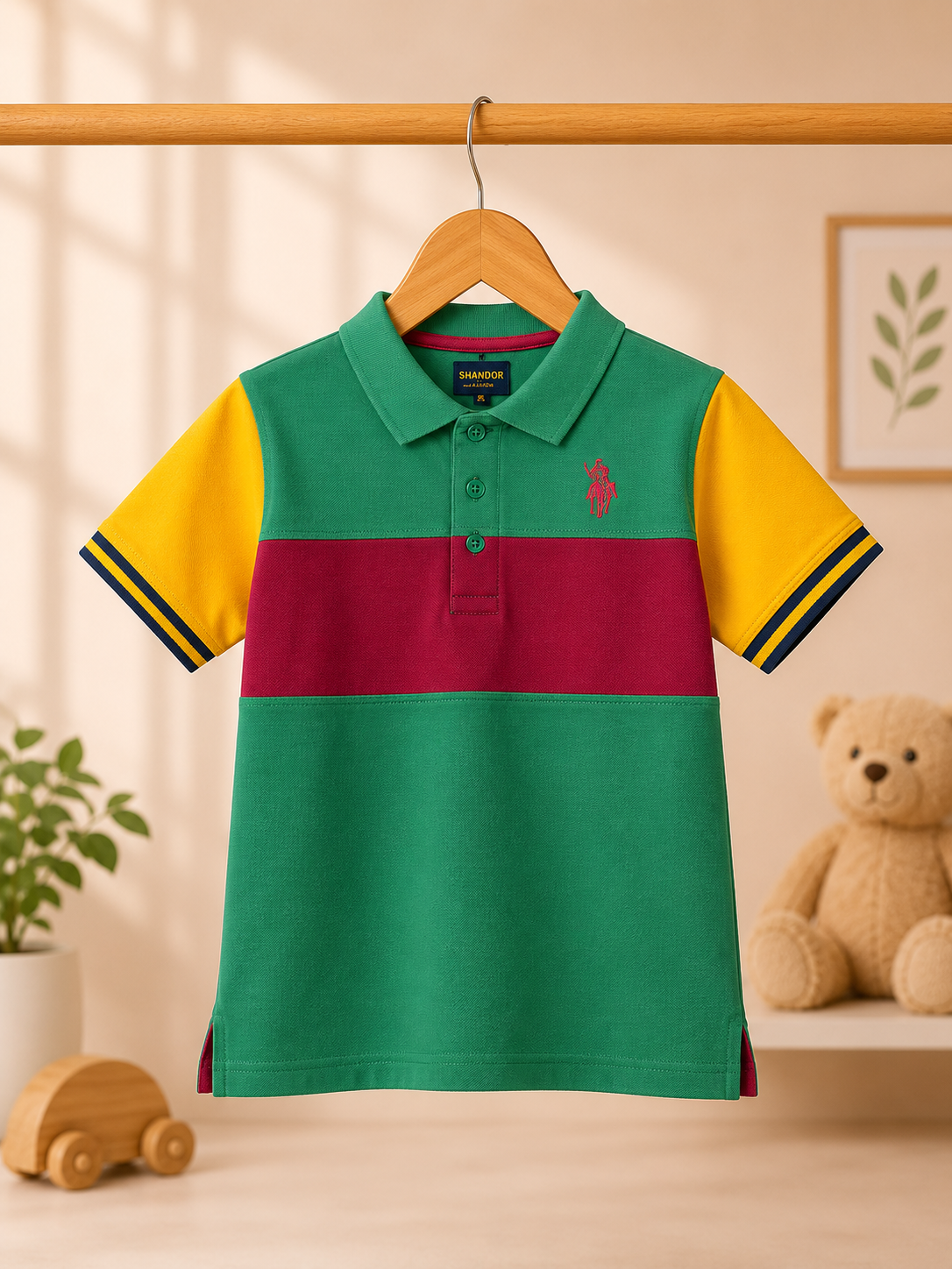 Kids GR.Color Block Polo T-Shirt