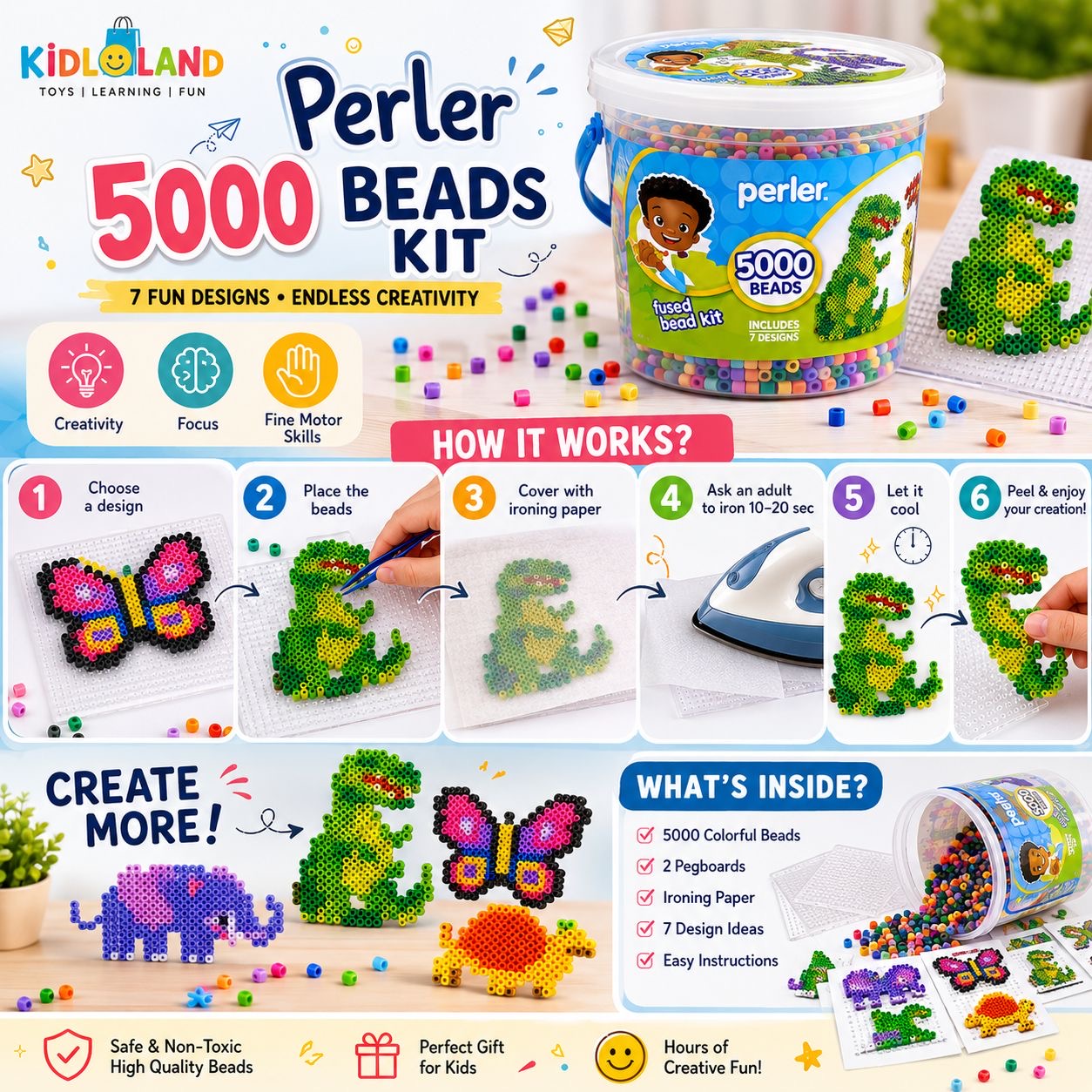 Perler 5000 Beads Kit (Brand New)