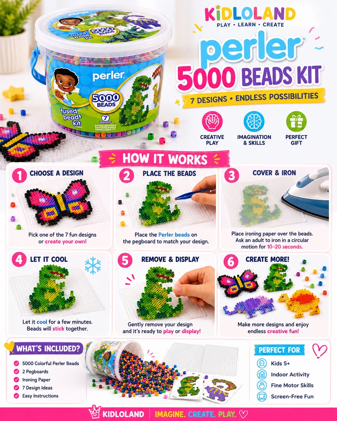 Perler 5000 Beads Kit (Brand New)