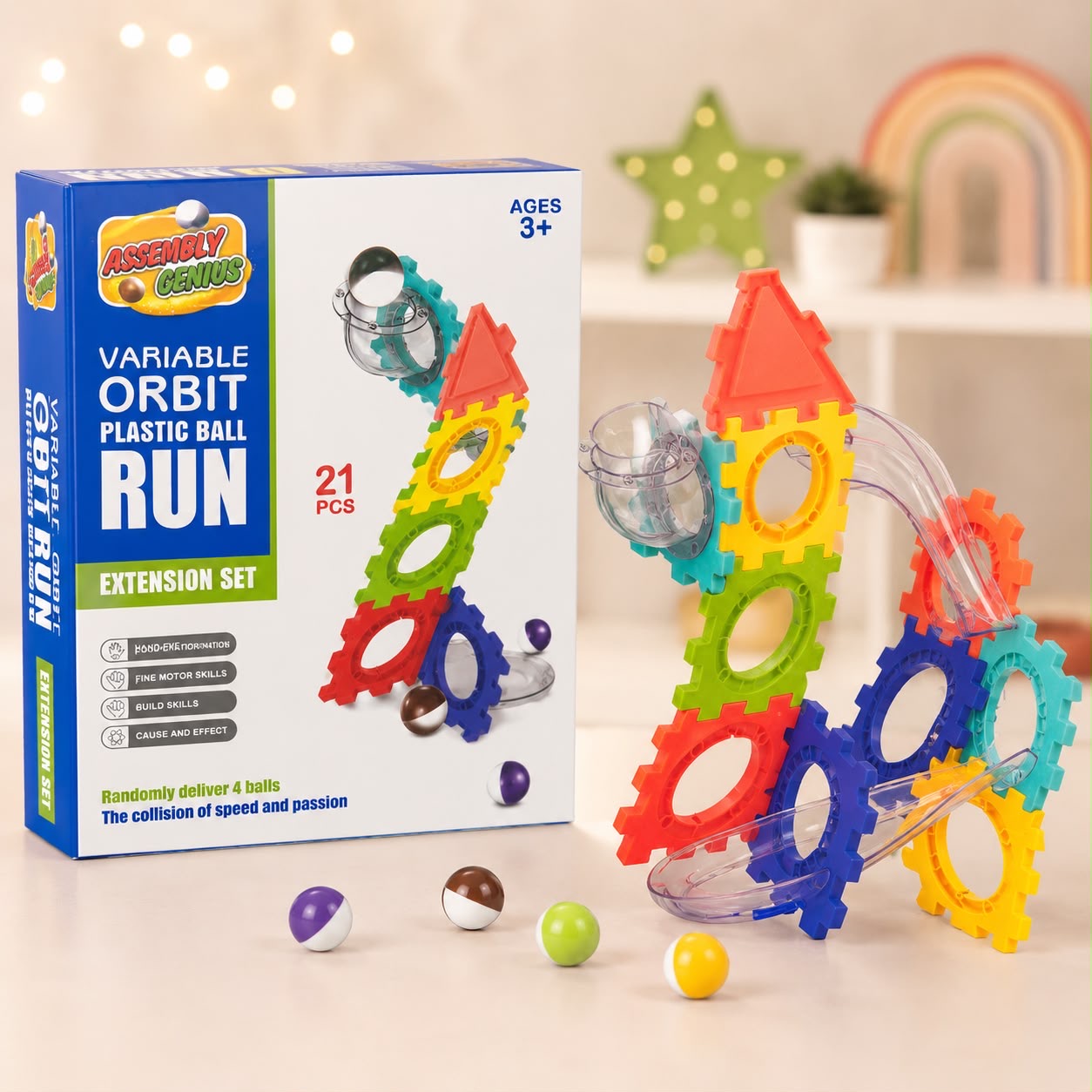 Variable Orbit Plastic Ball Run (21 PCS)