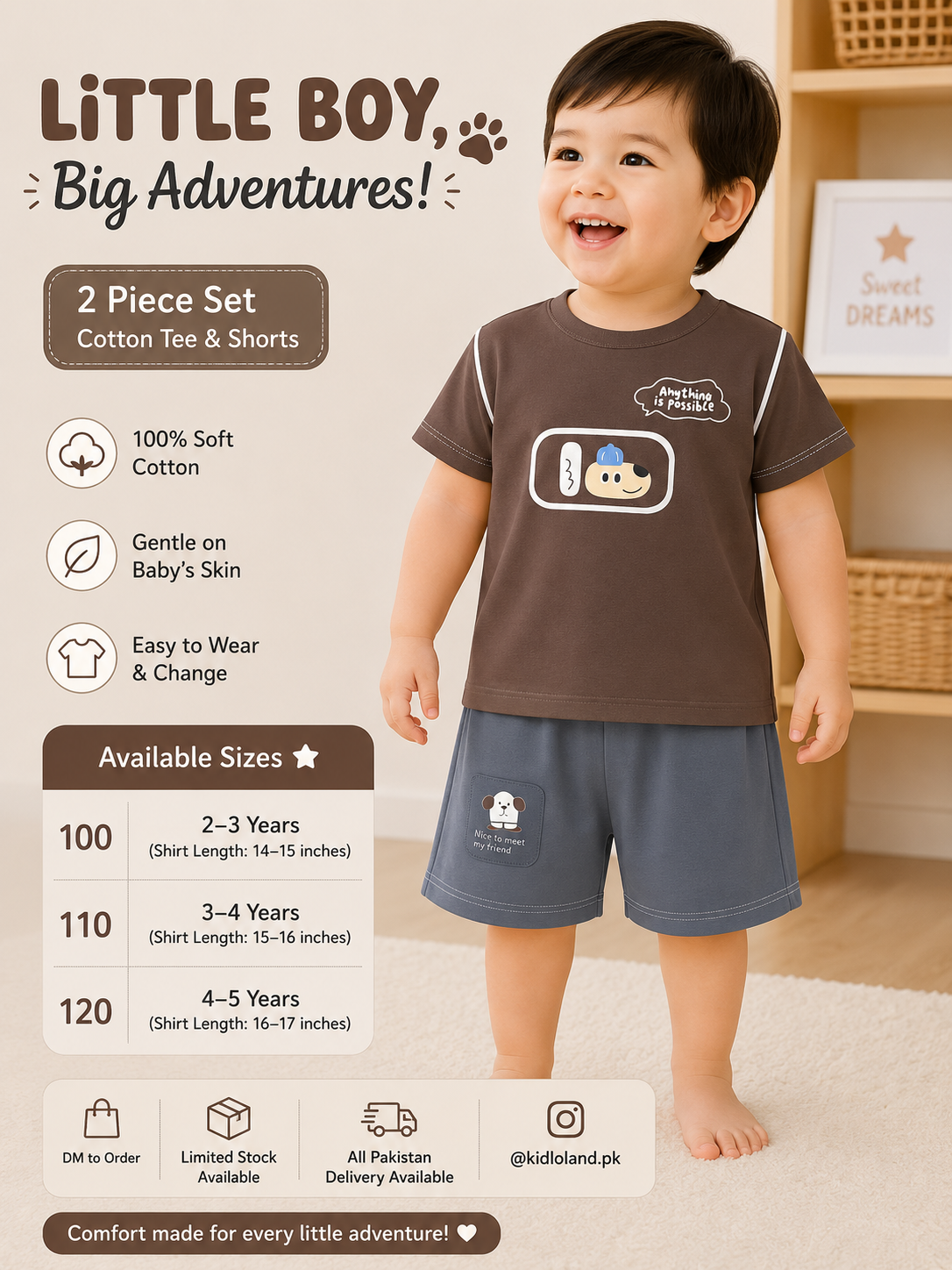 Kids Possible brown 2 Piece Set