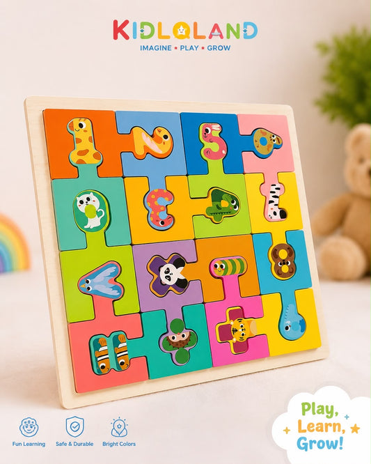 Wooden Number Puzzle Board (1–12)