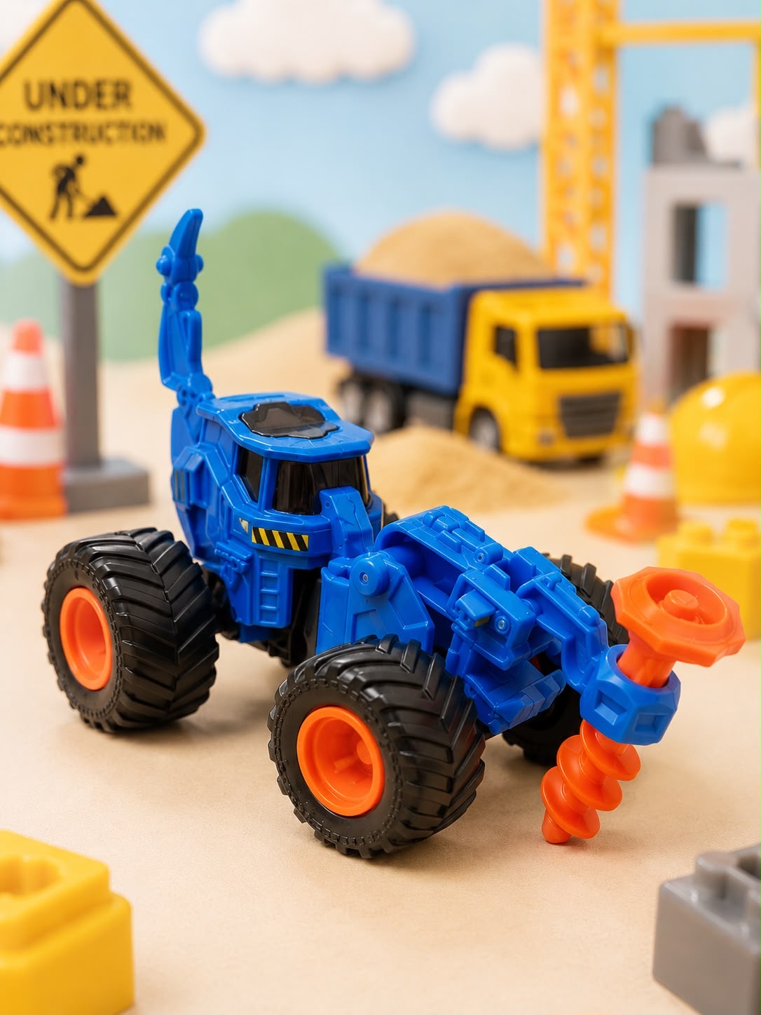 Kids Construction Drill Tractor Toy