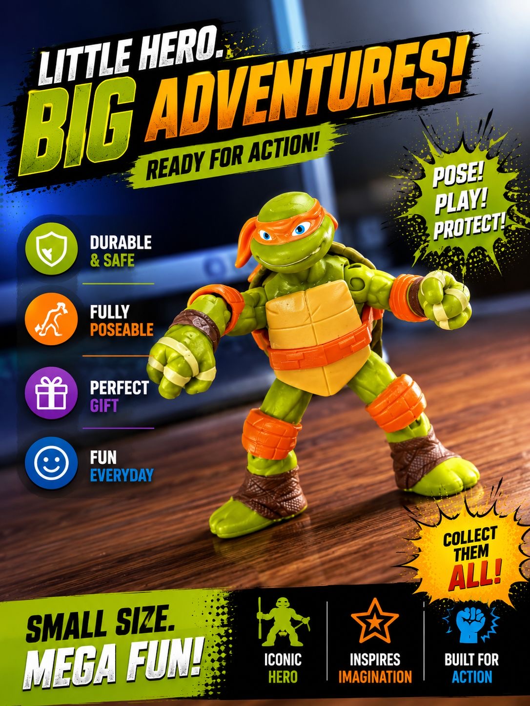 Teenage Mutant Ninja Turtle Action Figure – Michelangelo 🐢🥷