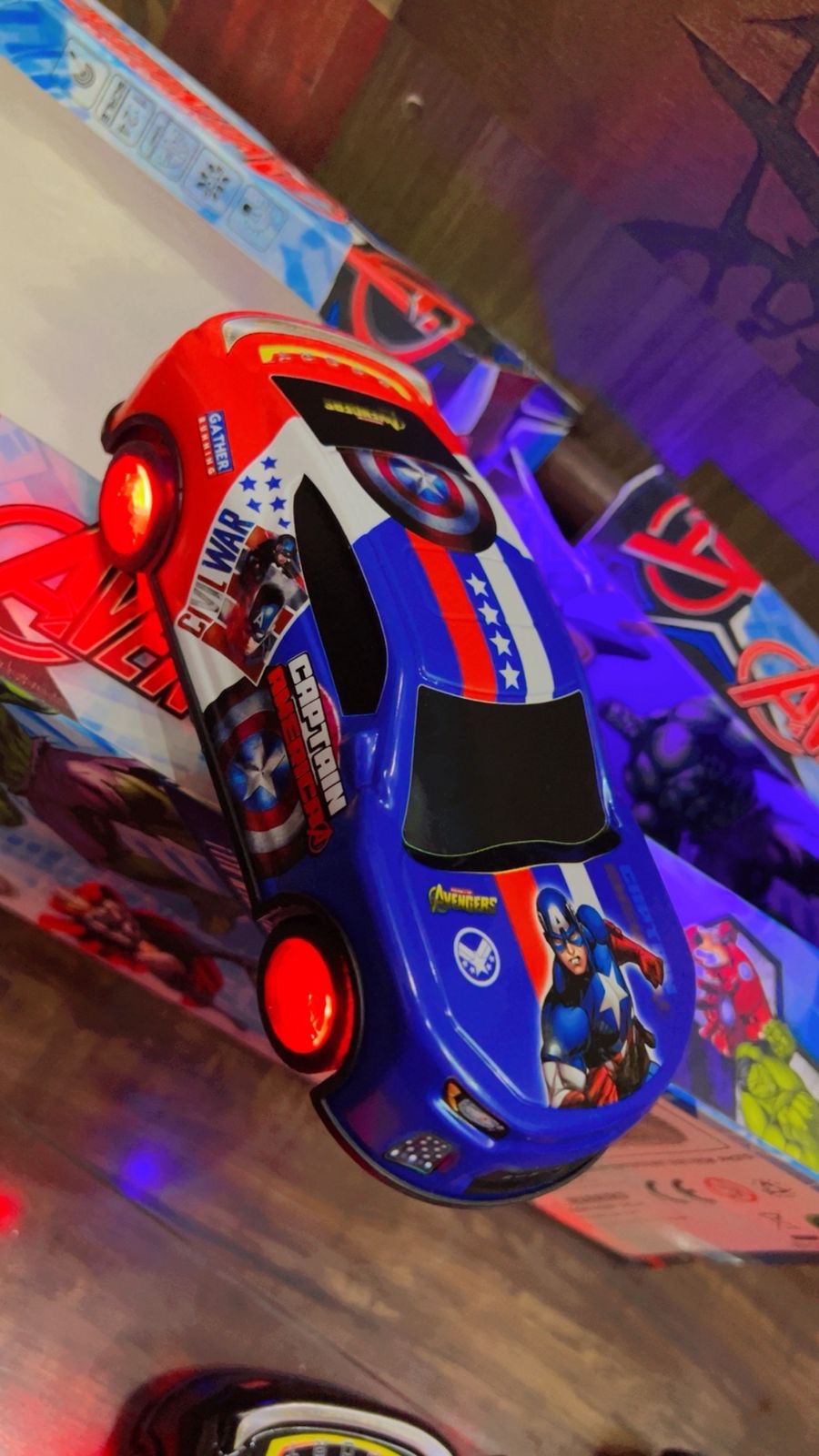 Captain America Light-Up Bump & Go Car 🚗