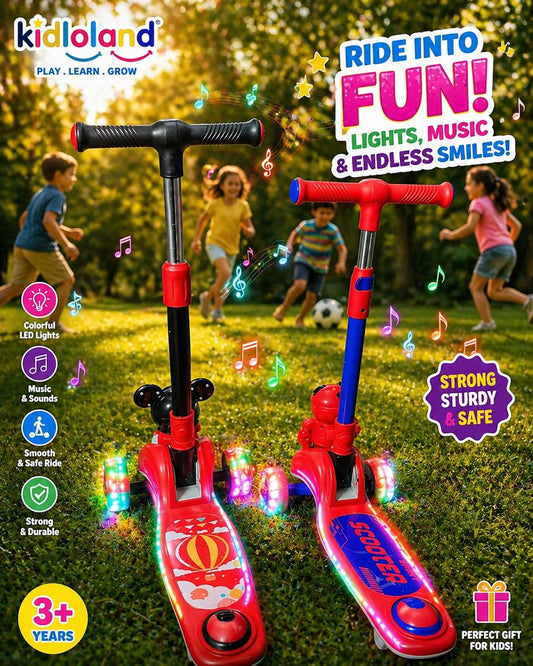 Kids Musical LED Scooty (3 Wheels)