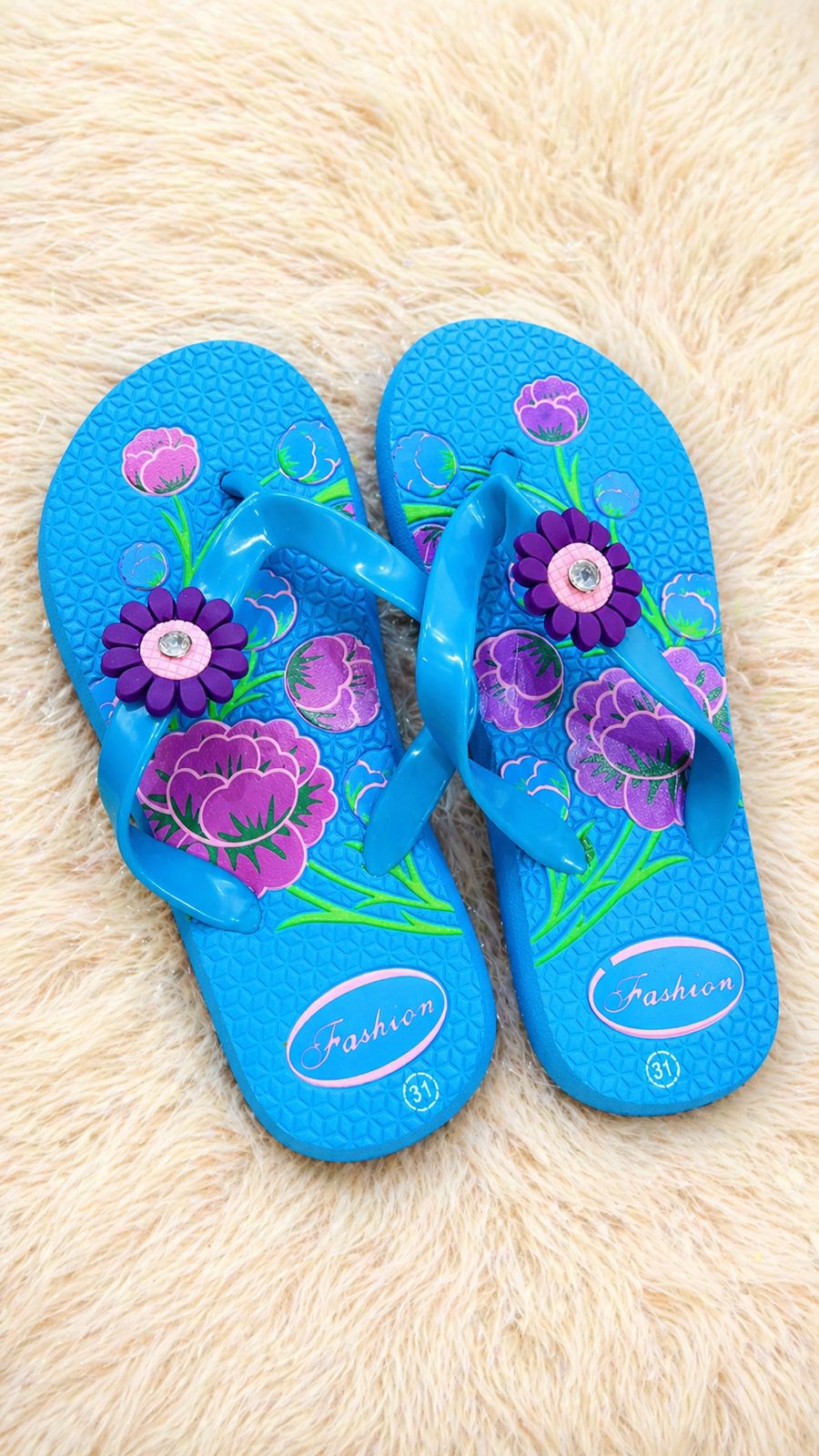 Girls Floral Slippers(Flip flops)