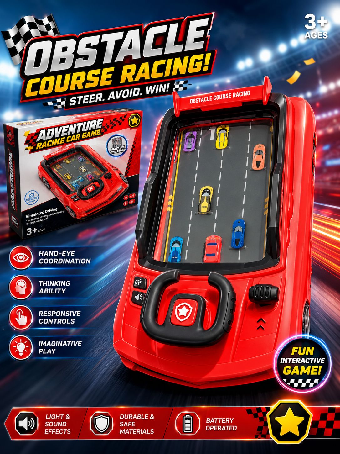 Adventure Racing Car Game – Simulated Driving Toy
