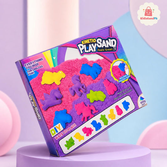Kinetio Play Sand Unicorn & Animal Molds Set – 400g DIY Sensory Kinetic Sand Kit for Kids