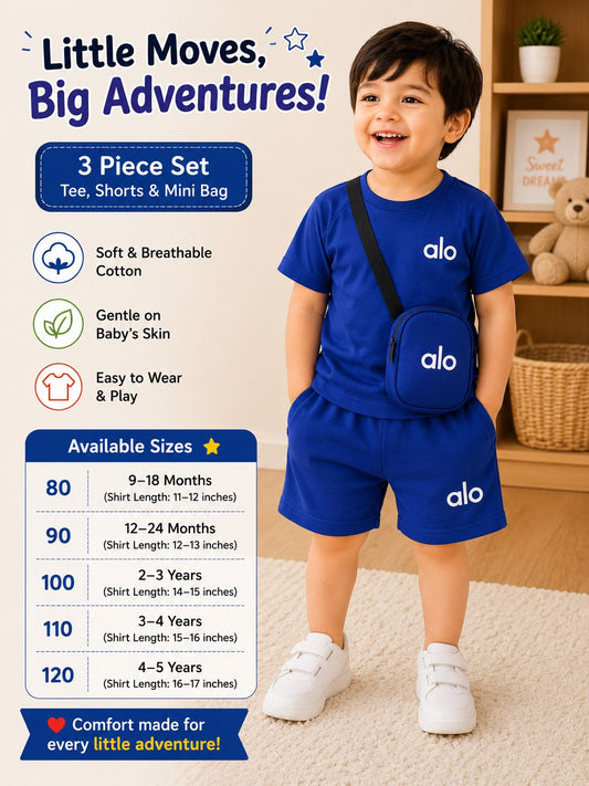 Kids alo blue 3 Piece Set (Cross body bag)