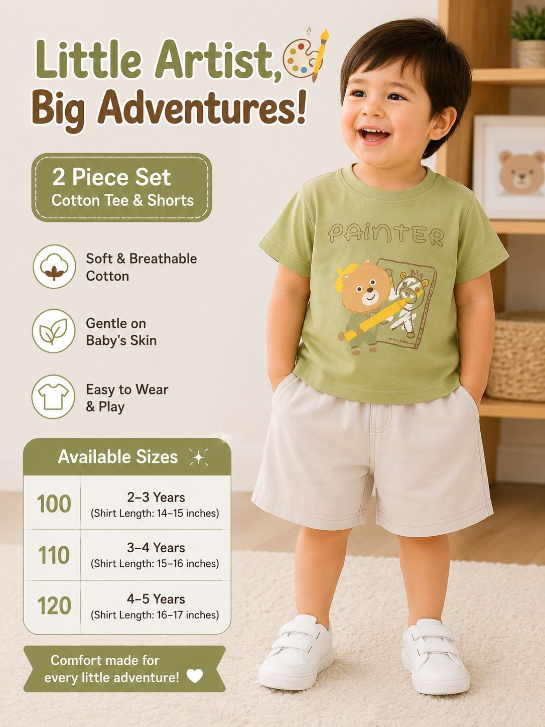 Little Artist Green 2 Piece Set