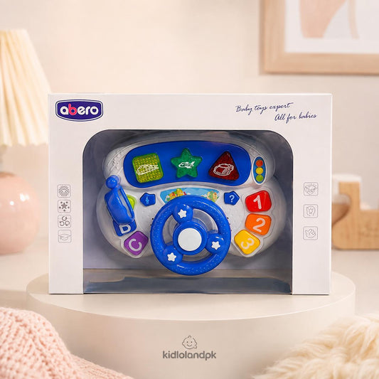 Abero Baby Steering Wheel Toy – Interactive Musical Driving Toy with Lights, Sounds & Sensory Buttons