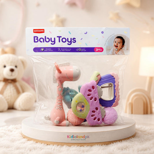 KODOSING Baby Rattle & Teether Set – Sensory Development Toys for Newborns (3M+)