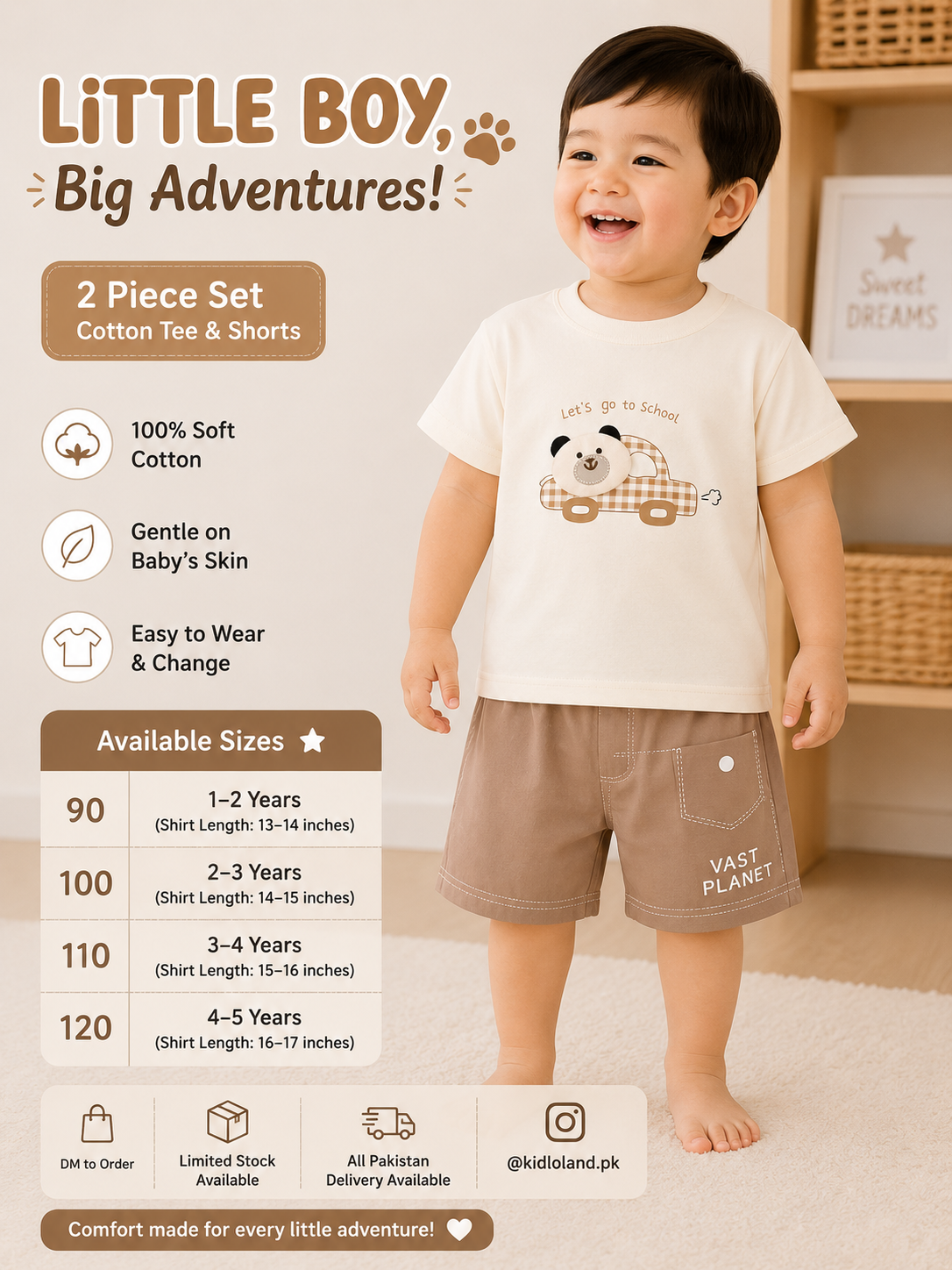 Kids Bear skin 2 Piece Set