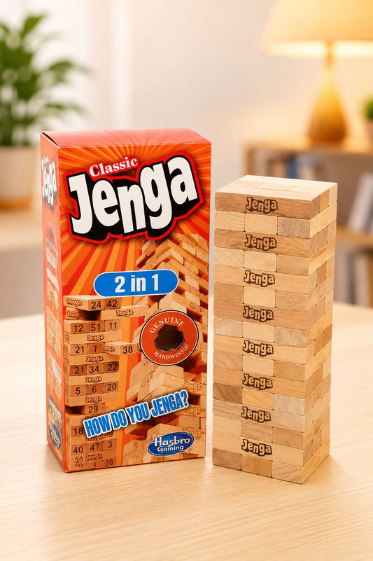 Jenga Classic 2-in-1 Wooden Block Game