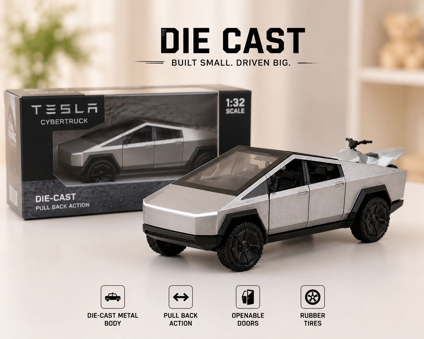 Tesla Cybertruck Die-Cast Model(silver)