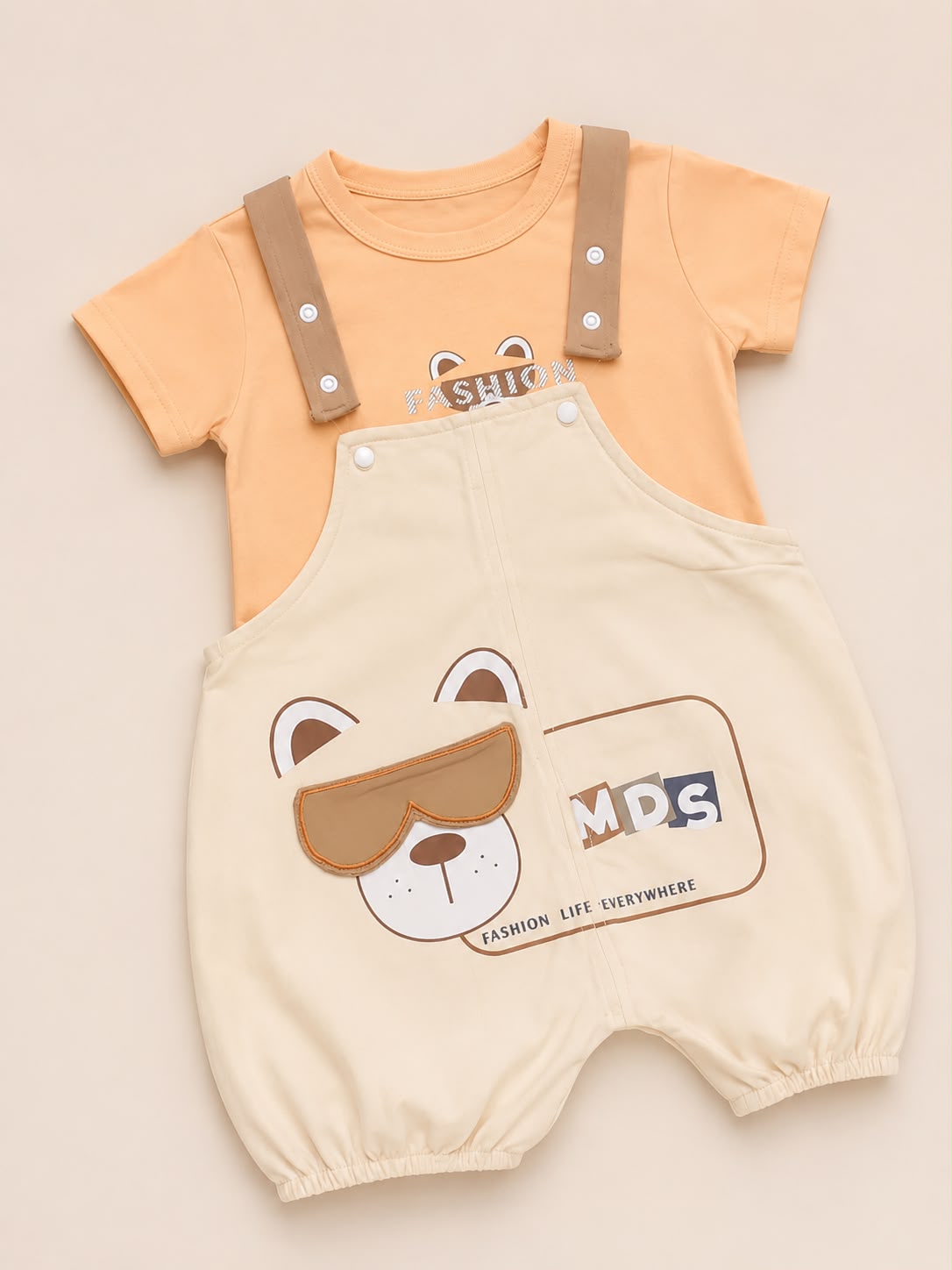 Bear Fashion Baby Romper/Dungaree Set