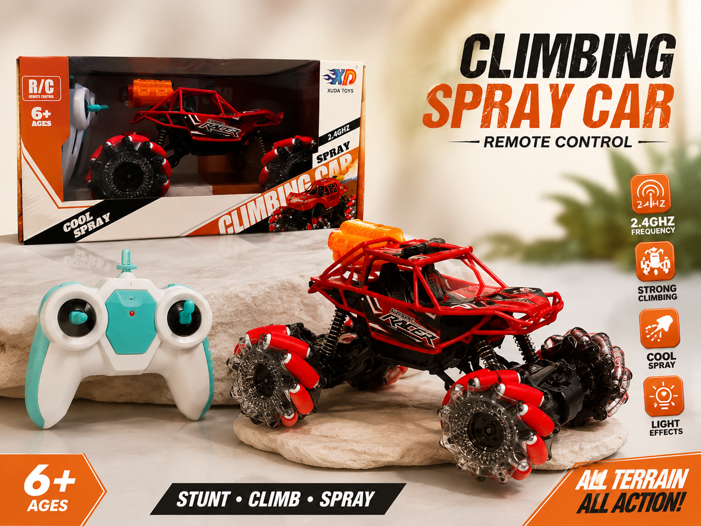 🚙 RC Spray Climbing Car (2.4GHz Remote Control)