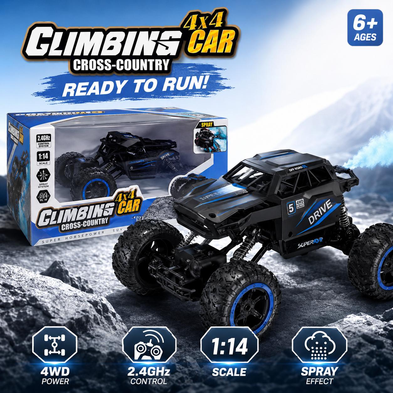 🚙 4x4 RC Climbing Cross-Country Spray Car