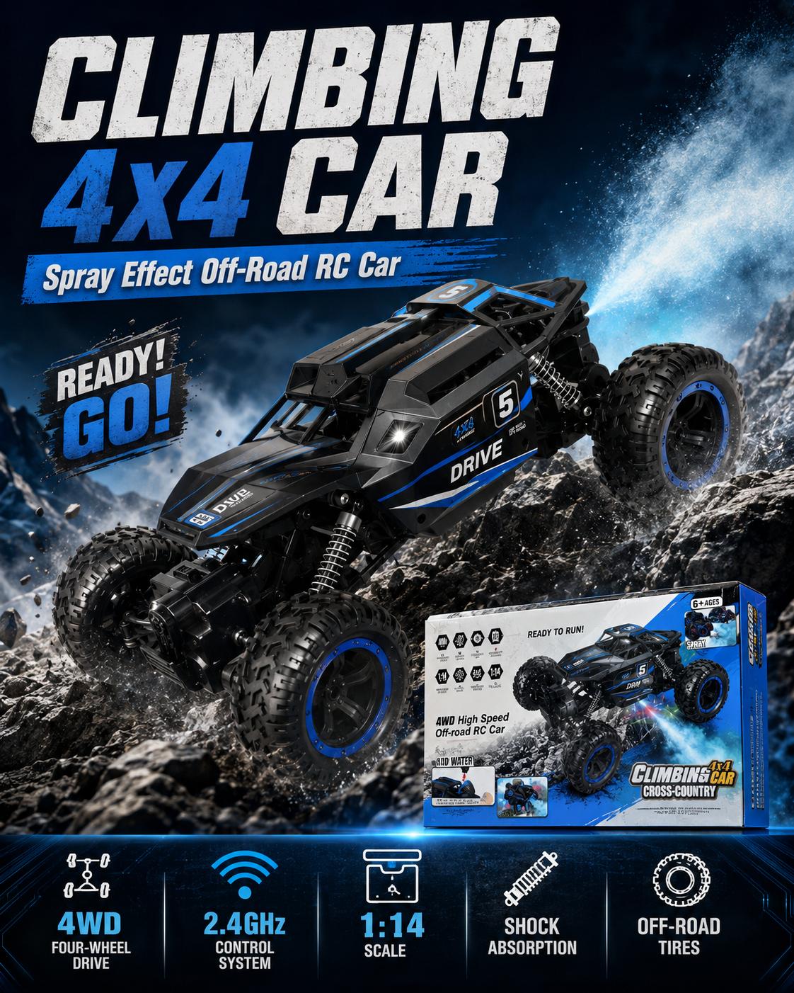 🚙 4x4 RC Climbing Cross-Country Spray Car