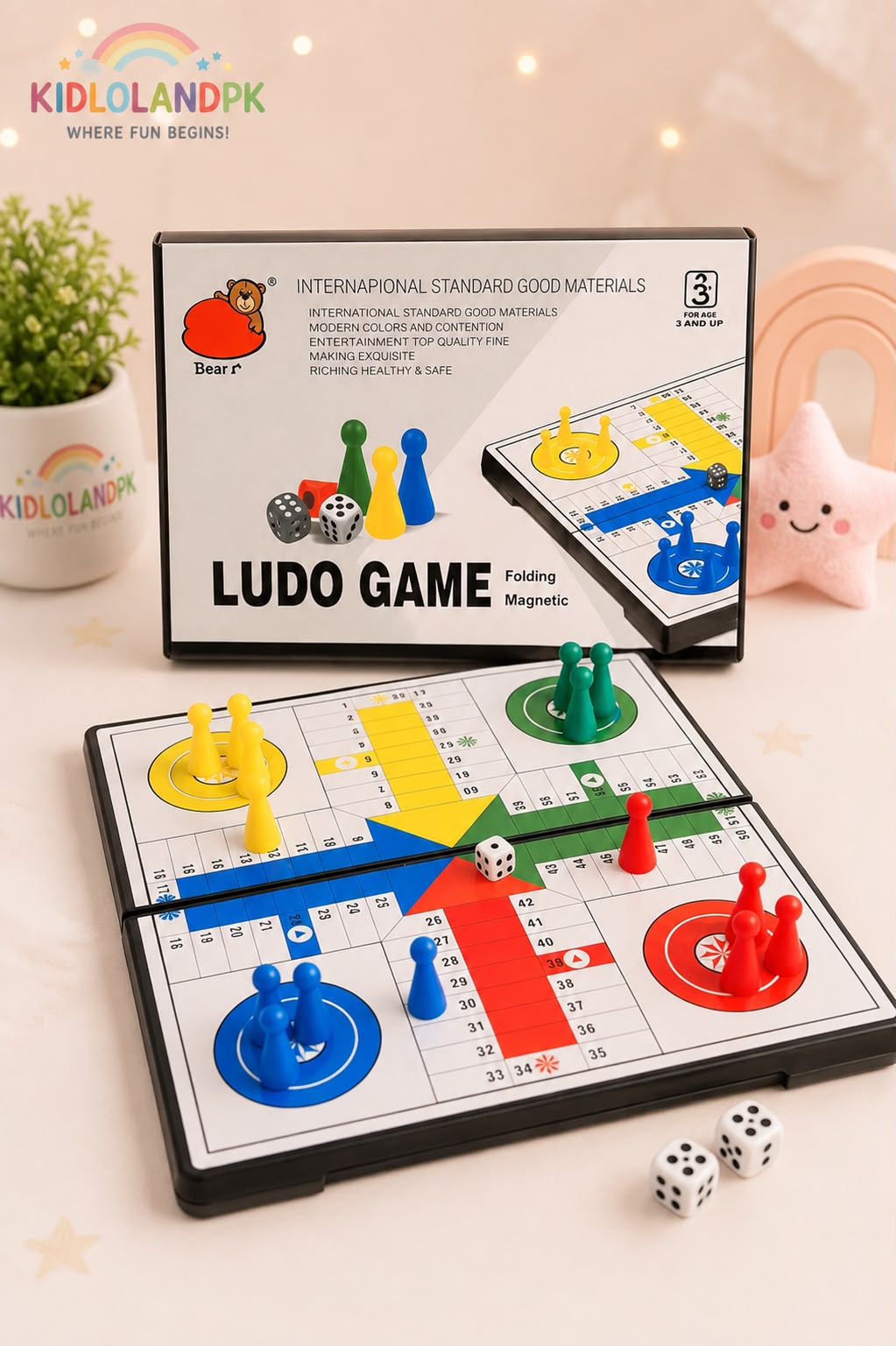 Foldable Magnetic Ludo Board Game – Family Travel Game