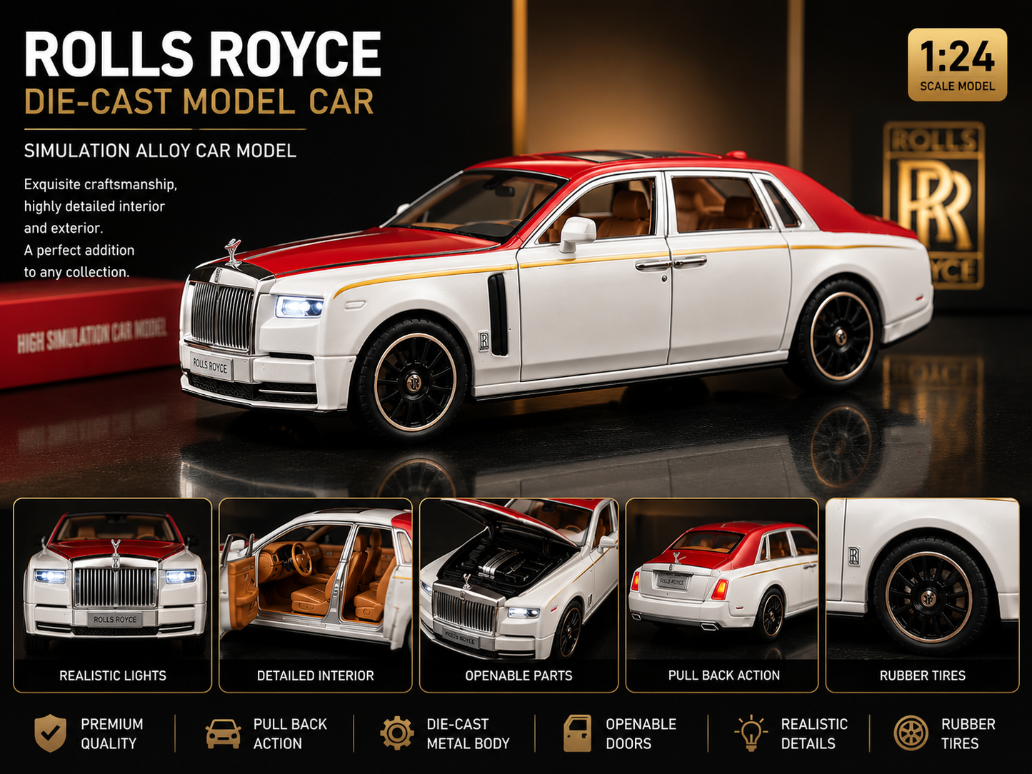 Luxury Rolls Royce Die-Cast Model Car