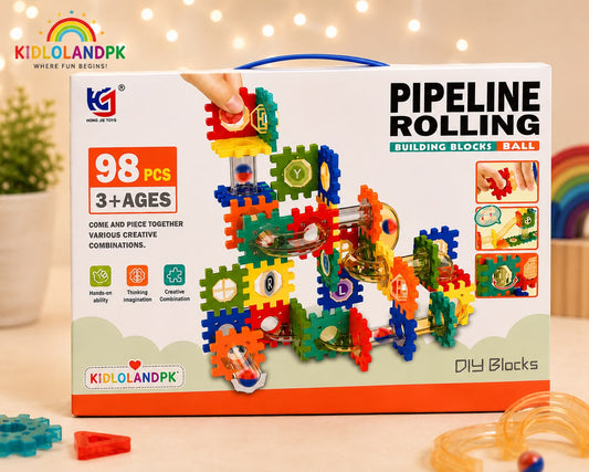 98-Piece Pipeline Rolling Ball Building Blocks Set