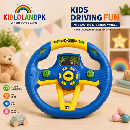Interactive Kids Steering Wheel with Lights, Music & Driving Sounds