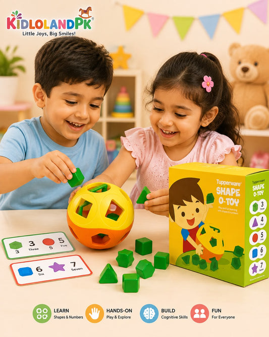 Tupperware Shape-O-Toy Educational Shape Sorter Ball with 10 Blocks