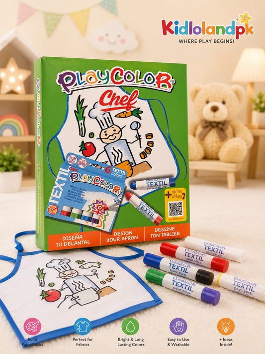 PlayColor Chef Design Your Own Apron Kit – 6 Textile Paint Sticks
