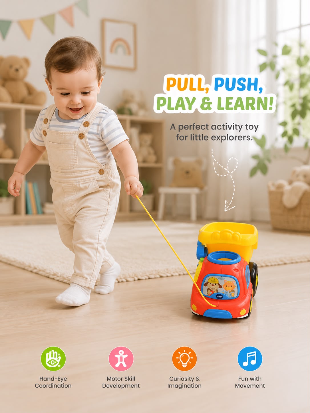 Construction Activity Truck – Pull, Push, Play & Learn!