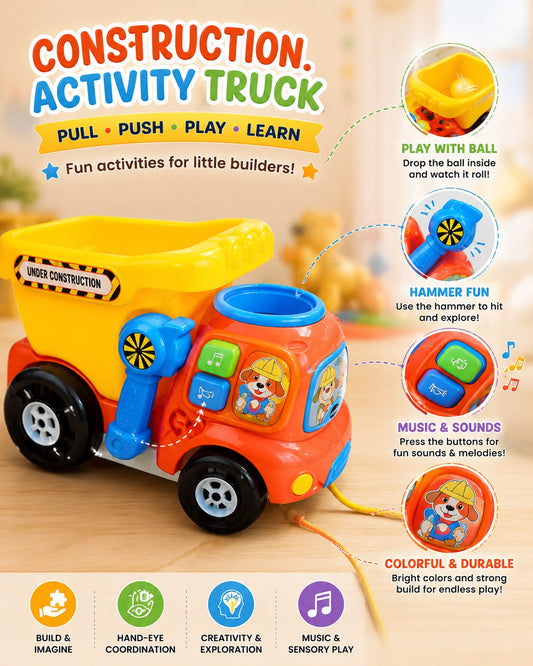Construction Activity Truck – Pull, Push, Play & Learn!